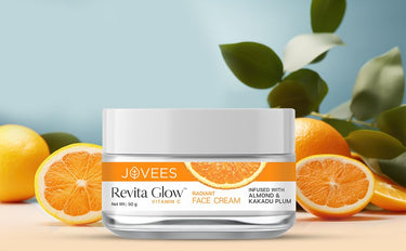 Jovees Herbal Revita Glow Vitamin C Cream Infused with Almond & Kakadu Plum | Reduces Dark Spots, Hyperpigmentation & Fine Line Apperances | For All Skin Type 50G